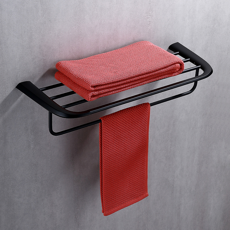 Полка для полотенец Abber Nord черная матовая AA1554B - 1