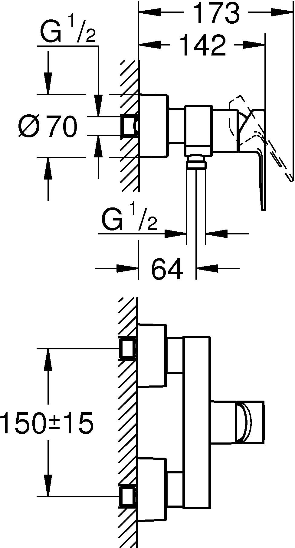 Смеситель Grohe Lineare New 33865DC1 для душа - 1