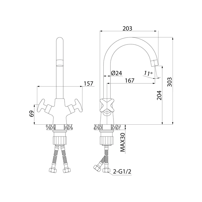 Смеситель Iddis Acros ACRSB00i05 для кухонной мойки, хром - 2