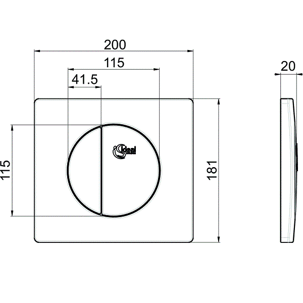 Клавиша смыва Ideal Standard хром W3091AA - 1