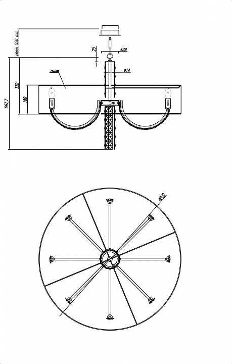 Подвесная люстра Maytoni Talento DIA008PL-08CH - 5