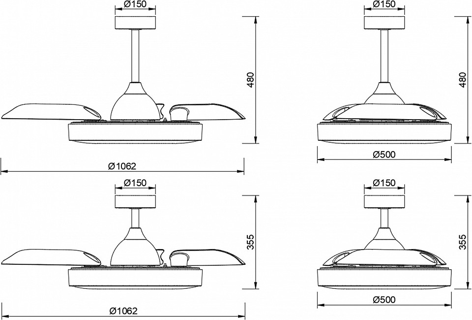 Светильник с вентилятором Mantra (люстры-вентиляторы) Coin 8216 - 4
