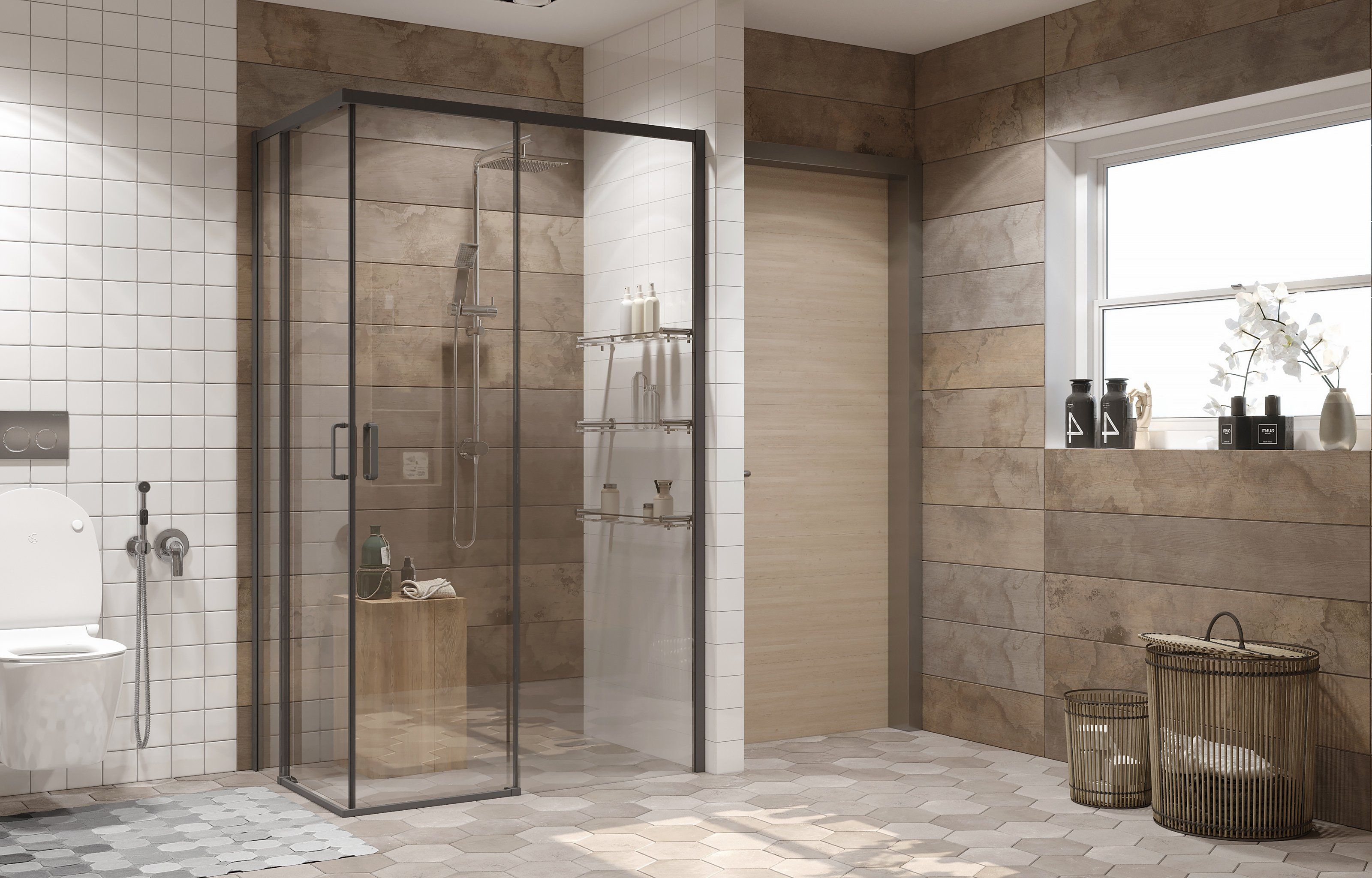 Душевой уголок Ambassador Queen 11011205RBlack 120x80 - 1