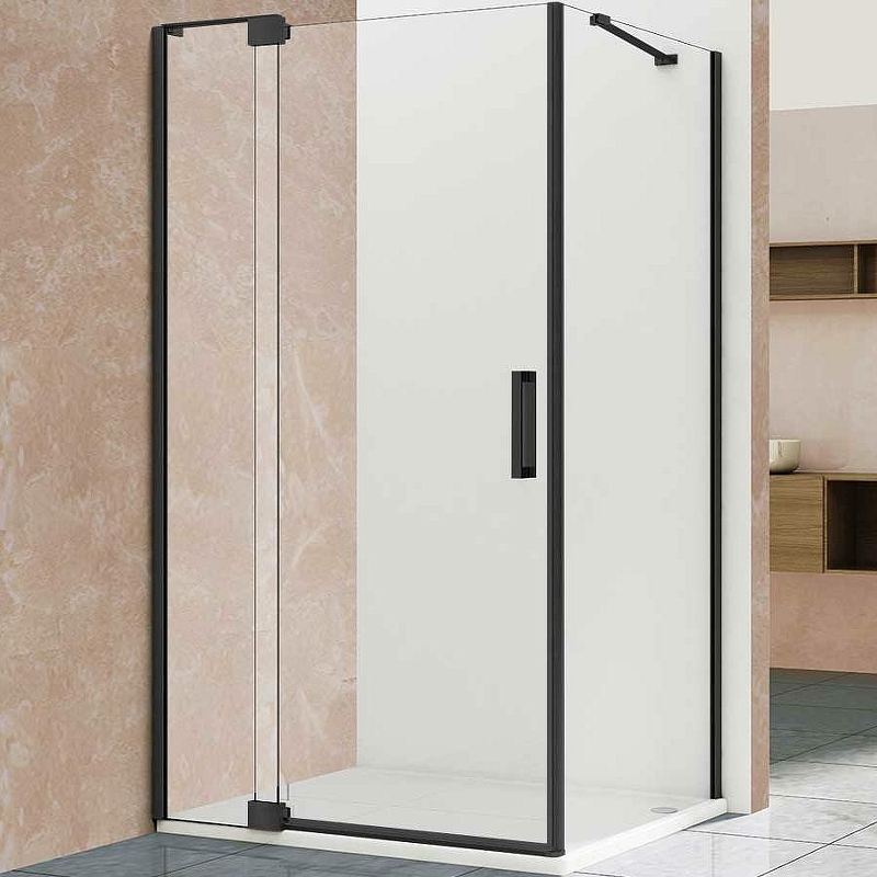 Душевой уголок Vincea Extra 110х80 профиль черный стекло прозрачное VSR-1E101180CLB - 0