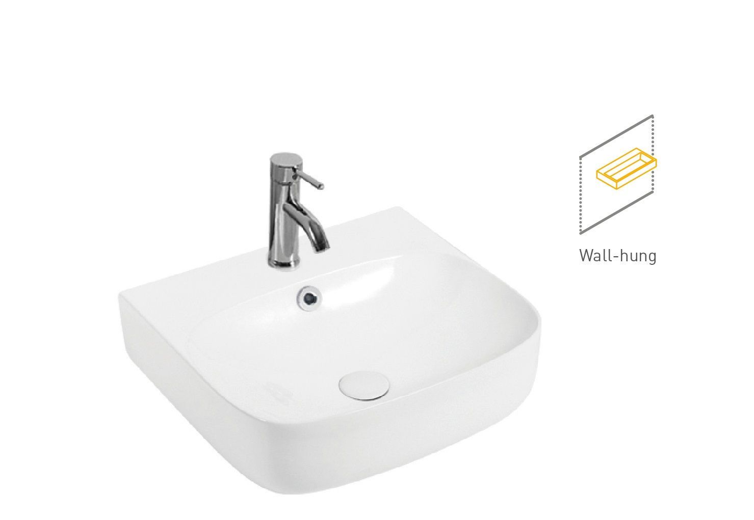 Раковина керамическая накладная AM1620 - 0