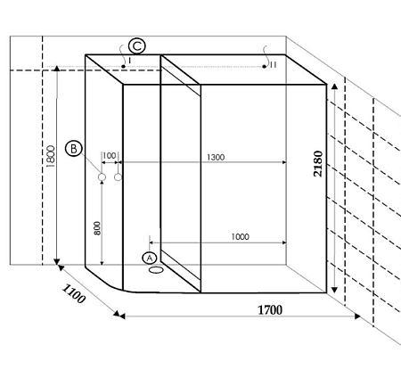 Душевая кабина Frank 170х110 правая с финской сауной F-901 R - 2