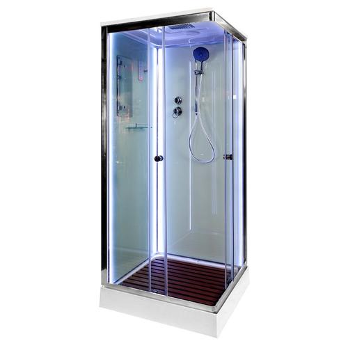 Душевая кабина Deto K 100х100 с подсветкой, хром  K401SLED - 0