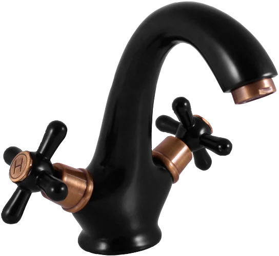 Смеситель для раковины Rav Slezak Morava retro черный матовый - бронза MK128.5CMATSM - 0
