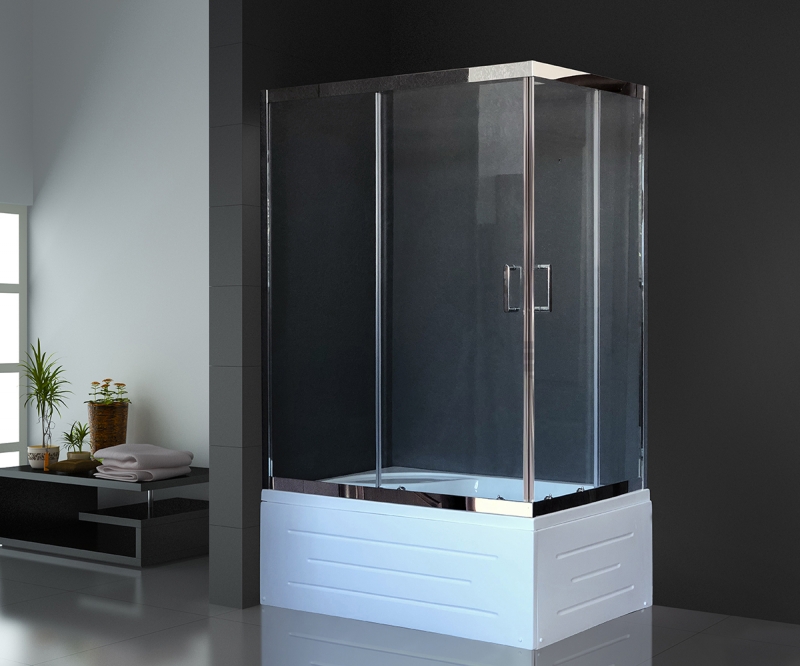 Душевой уголок Royal Bath BP 100х80 L с поддоном профиль хром стекло прозрачное  RB8100BP-T-CH-L - 1