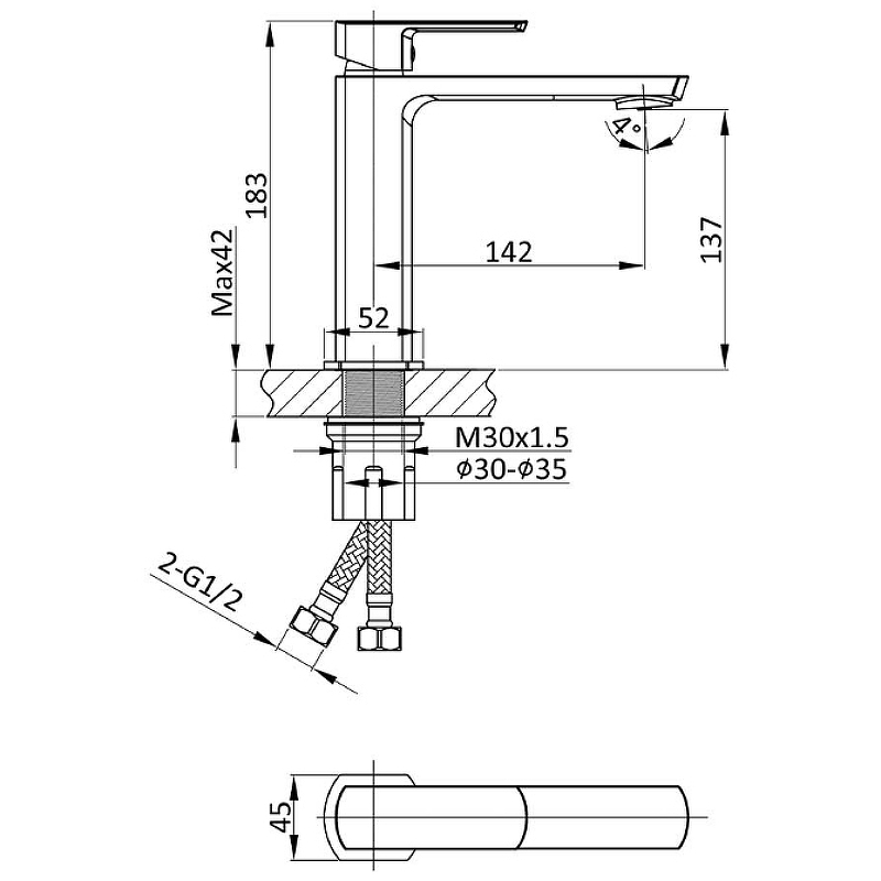 Смеситель для раковины Vincea Next черный VBF-1N1MB - 2