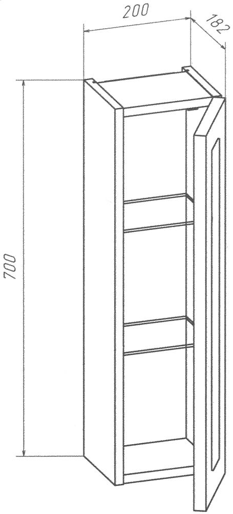 Зеркало-шкаф Бриклаер Адель 85 1 шкаф - 4