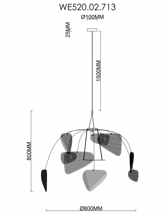 Подвесной светильник Wertmark Palma WE520.02.713 - 1