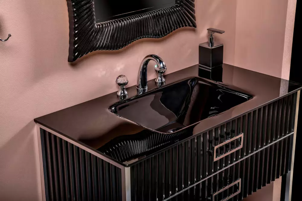 Раковина - столешница Armadi Art NeoArt 140 черный 852-141-B ice - 1