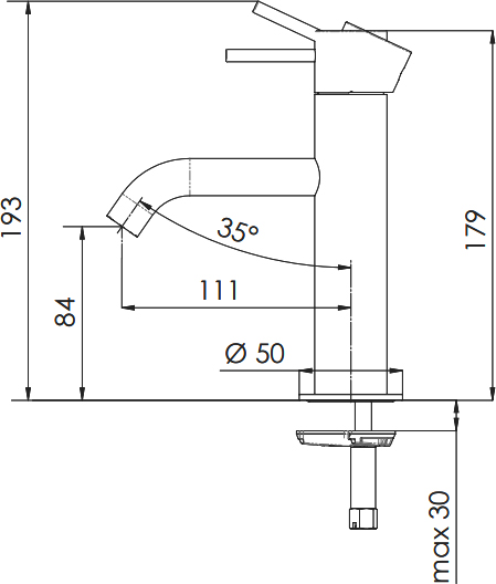 Смеситель для раковины Remer X Style Inox SSX12 - 1