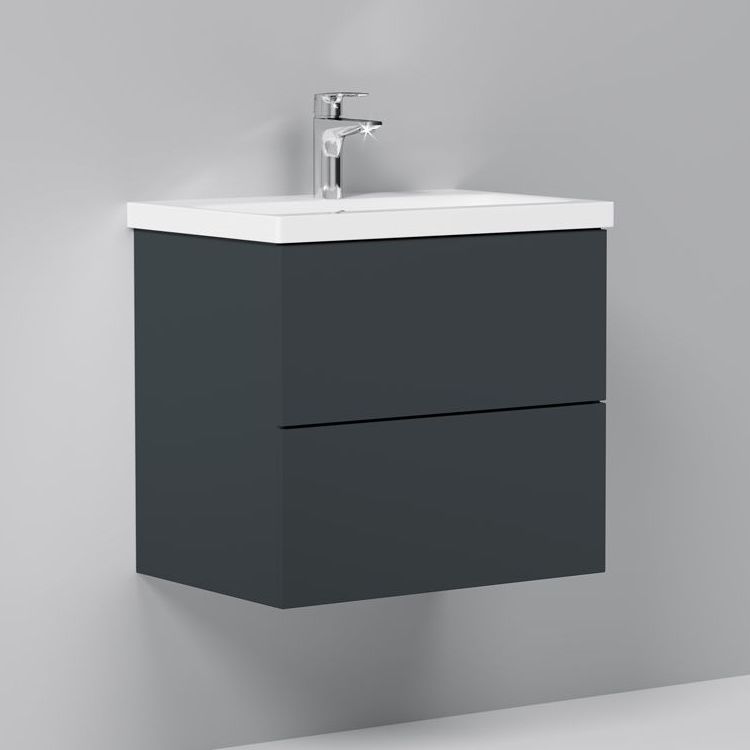 Тумба для комплекта AM.PM Gem 60 графит матовый, подвесная, с 2 ящиками M90FHX06022GM - 2