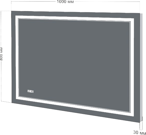 Зеркало Бриклаер Эстель-2 100 с подсветкой, с часами, сенсор на корпусе 4627125414312 - 5