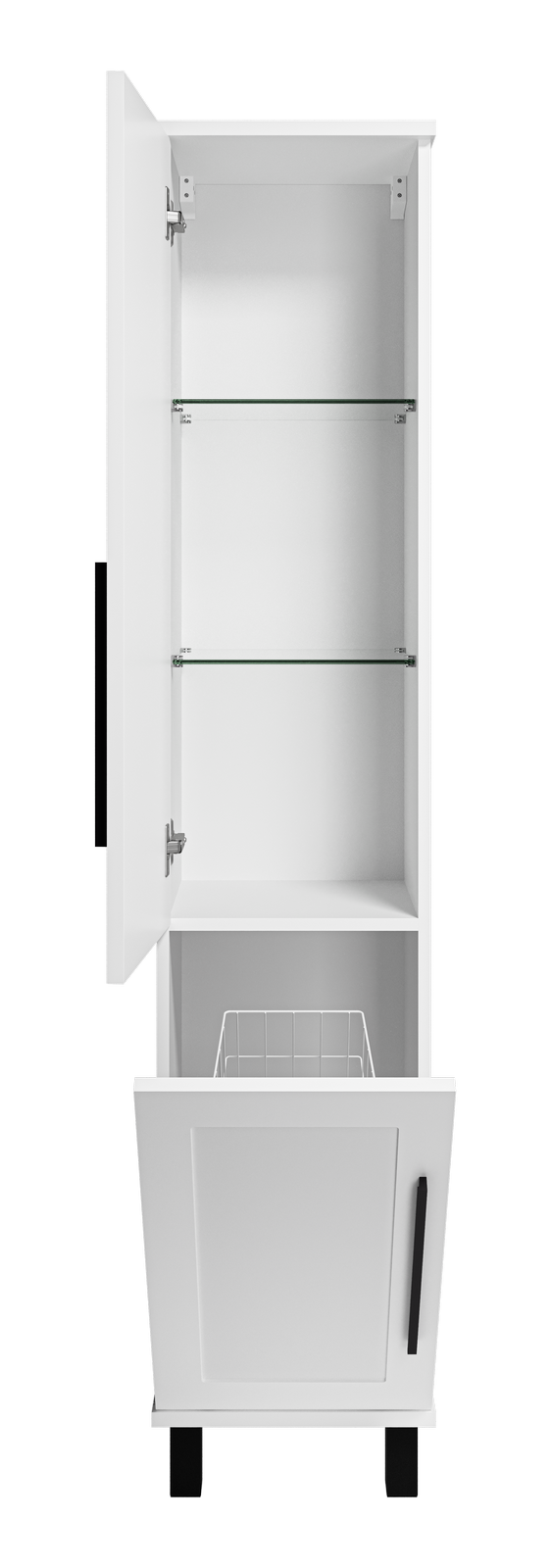 Шкаф - пенал Misty Модерн 35 с бельевой корзиной универсальный левый П-Мод05035-011Л - 1