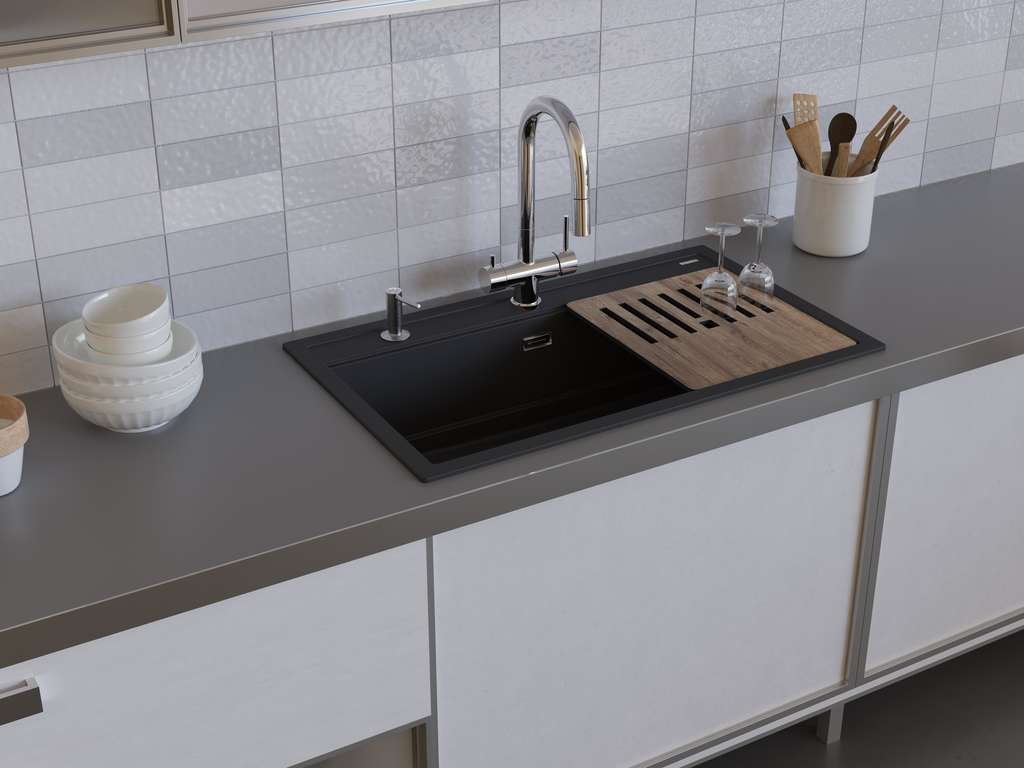 Мойка кухонная Omoikiri Kitagawa 86-LB графит 4993794 - 1