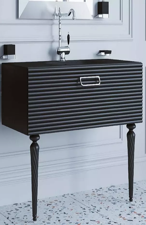 Тумба под раковину Armadi Art Vallessi Avangarde Linea 80 черный - хром 842-080-BCR - 0