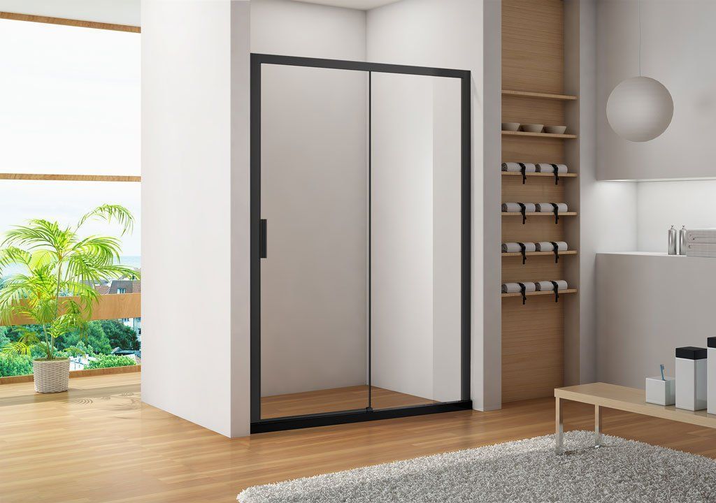 AE60-N-120H200U-BT Aquanet Pleasure, дверь в нишу 1200 мм, профиль-черн.мат. стек.прозр(225498) - 0