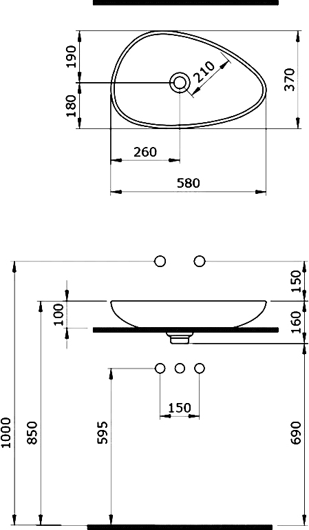 Тумба с раковиной STWORKI Берген 100 серая с темной столешницей, Bocchi Etna 1114-001-0125 568121 - 8