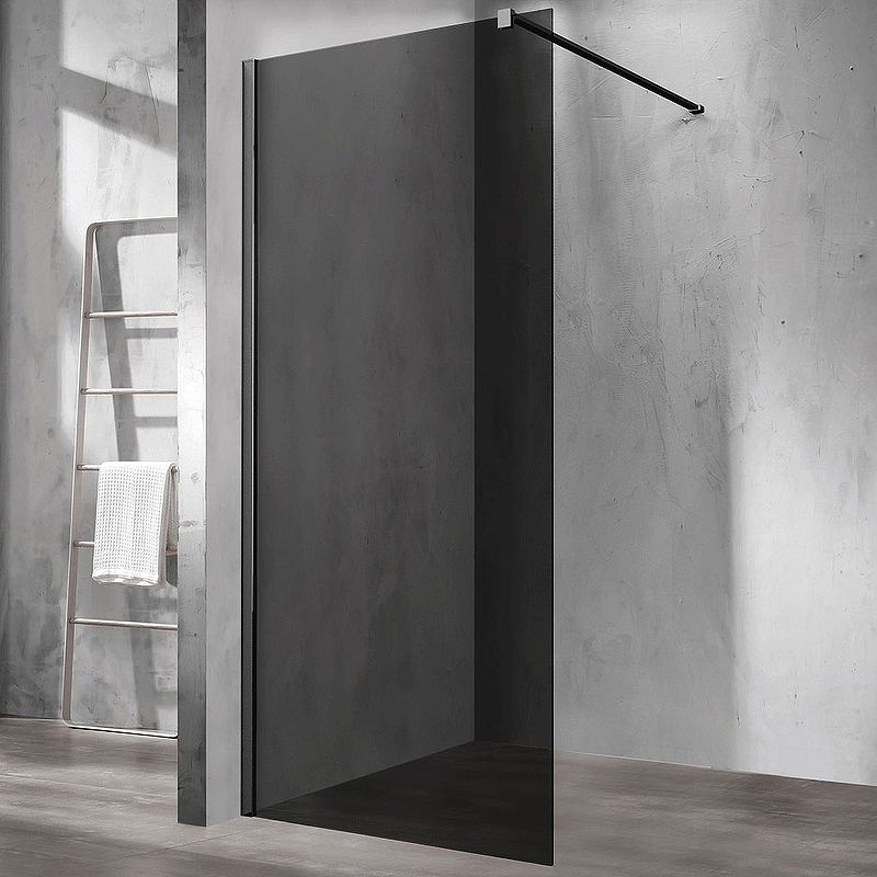 Душевая перегородка Vincea Walk-In 80х200 черный матовый стекло тонированное VSW-1H800CGB - 0