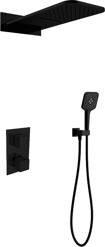 Душевой комплект встраиваемый Vincea черный матовый VSFW-103TMB - 0