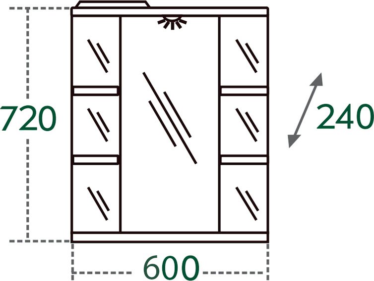 Зеркало-шкаф СанТа Герда 60 свет фацет 101042 - 6
