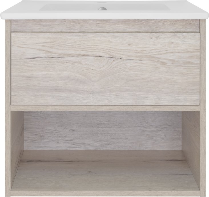 Тумба с раковиной Misty Дунай 60 дуб белый П-Ду01060-31541Я - 0