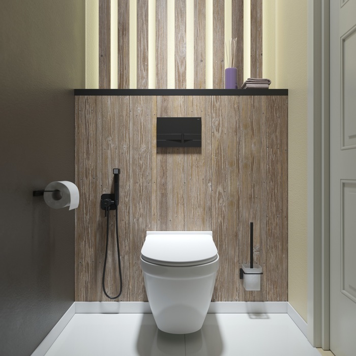 Клавиша смыва, универсальная, чёрный UNI06MBi77 - 2