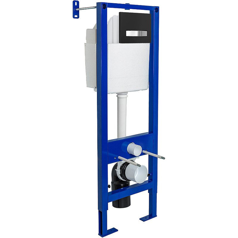 Инсталляция для унитазов Berges Atom с черной глянцевой кнопкой смыва 040342 - 0