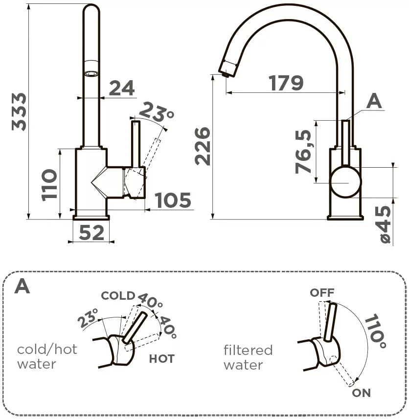 Смеситель для кухни Omoikiri Shinagawa ваниль  4994407 - 1