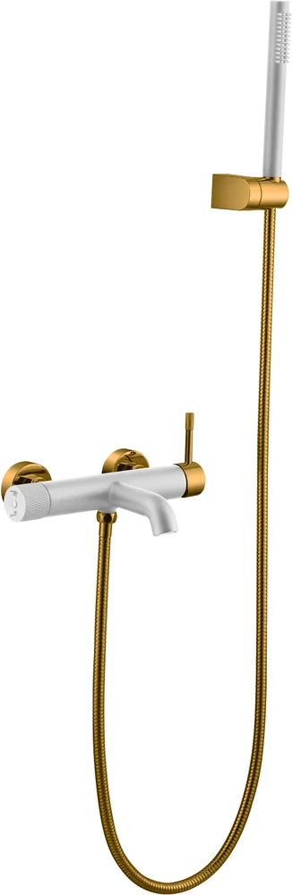 Смеситель для ванны Boheme Uno белый, золото  463-WG - 1