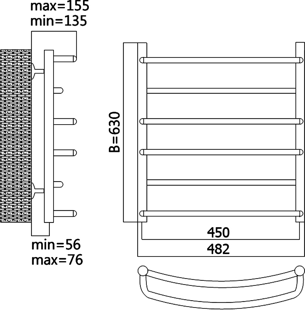 Полотенцесушитель водяной Terminus Евромикс П6 450x596 4670030723116 - 4