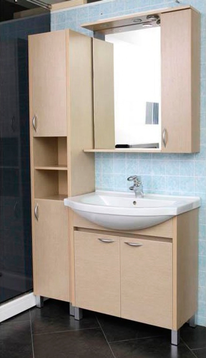 Зеркало-шкаф Aquanet Донна 80 светлый дуб 00168930 - 5