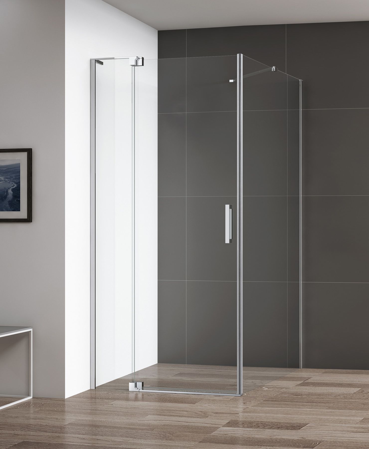 Душевой уголок Cezares Slider 110х90 хром стекло прозрачное SLIDER-AH-1-90-100/110-C-Cr - 1