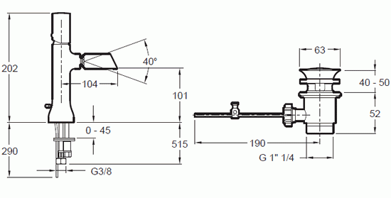 Смеситель для биде Jacob Delafon Toobi хром  E8961-BN - 1