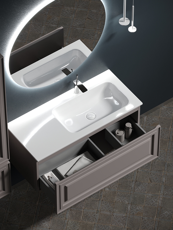 Тумба под раковину Sancos Very 100 правая темно-бежевая VR100RSM - 1