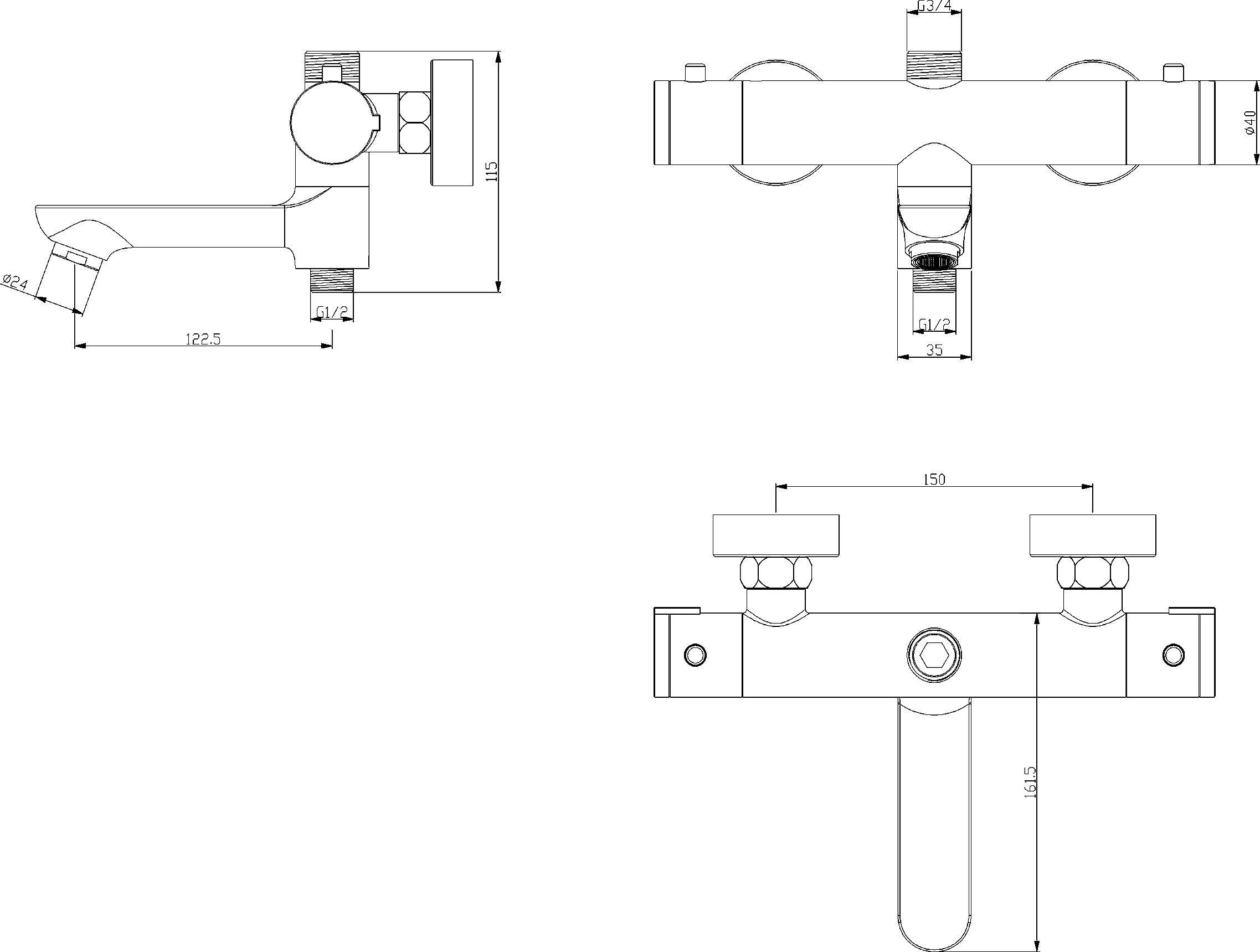 Термостат Swedbe Hermes 9042 для ванны с душем - 1