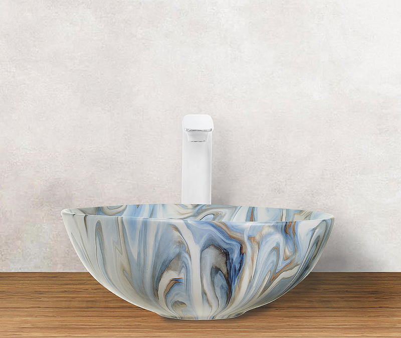 Раковина накладная Weltwasser WW ELBACH 3003 M814 40 голубой - серый  10000004553 - 2