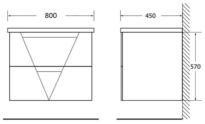 Тумба под раковину BelBagno Vittoria 80 белый матовый VITTORIA-800-2C-SO-BL-P - 11