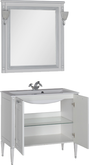 Тумба с раковиной Aquanet Паола 90 белая - 4