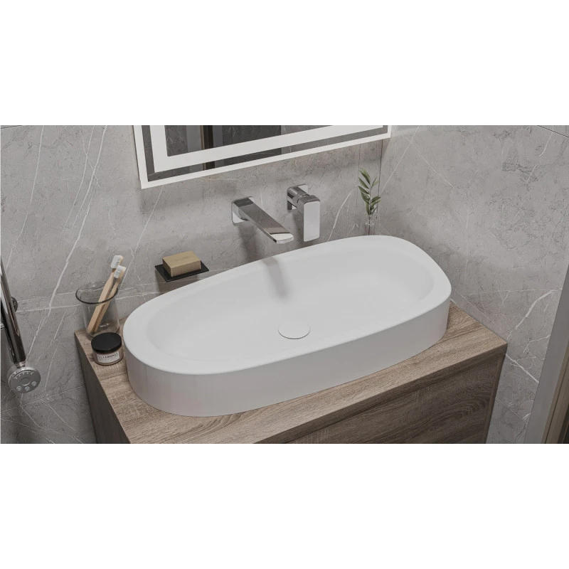 Раковина накладная Whitecross Moonstone E 70х35 белая матовая 0731.070035.200 - 2