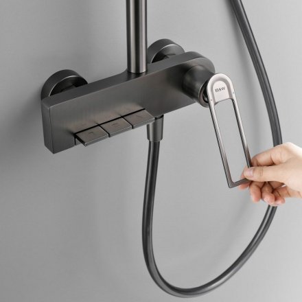 Душевая стойка Black&White Universell черная матовая 9900MG - 2