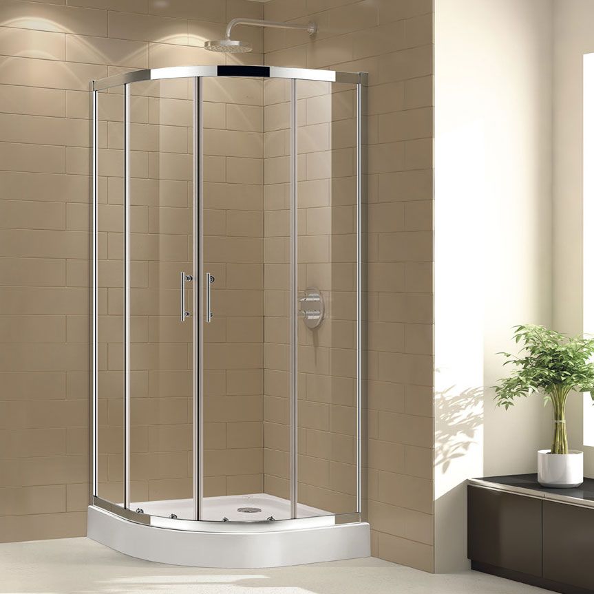 Душевой уголок Cezares ECO-O-R-2-80-C-Cr стекло прозрачное - 0