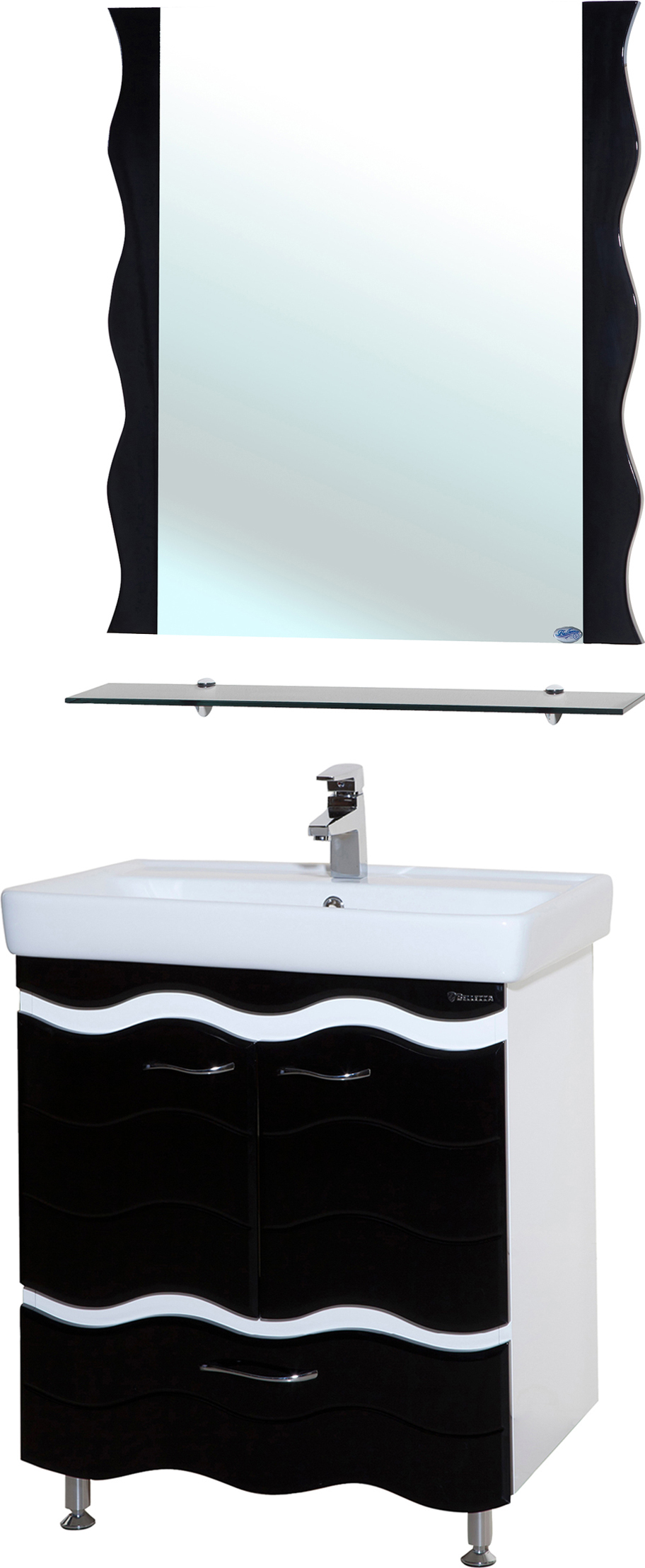 Мебель для ванной Bellezza Мари Волна 80 белая/черная - 0