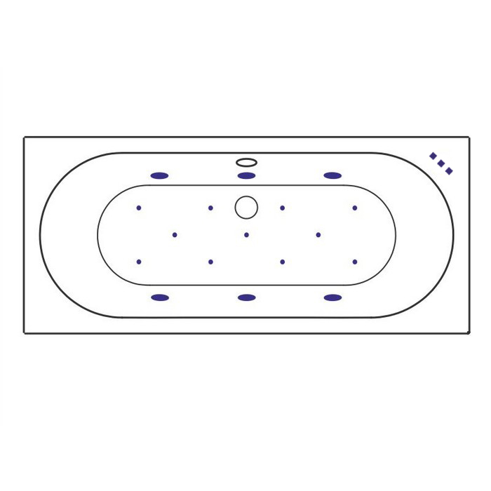 Ванна акриловая Excellent Oceana Slim Relax 170х75 с гидромассажем белый - золото WAEX.OCE17S.RELAX.GL - 6