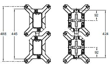 Комплект MODULO для объединения 2-х универсальных систем Jacob Delafon Modulo  98788D-NF - 1