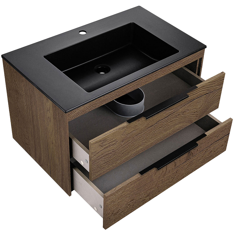 Тумба под раковину Vincea Chiara 80 темное дерево VMC-2C2800TO - 5