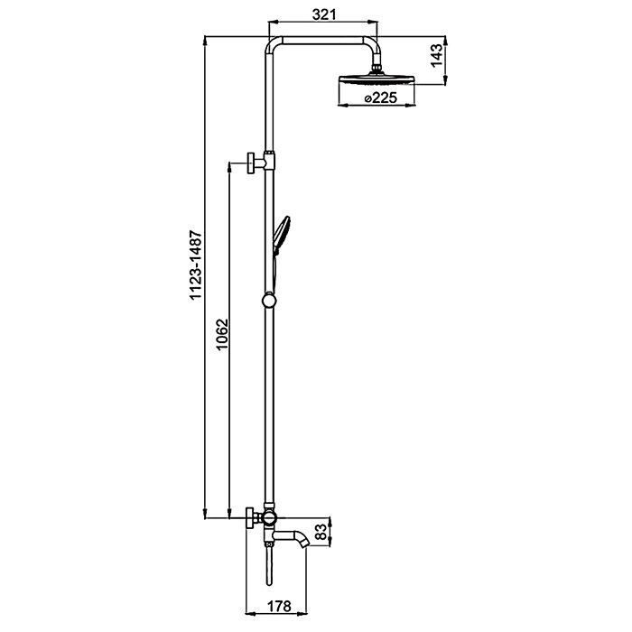 Душевая стойка с термостатом Gappo G2490-6 - 1